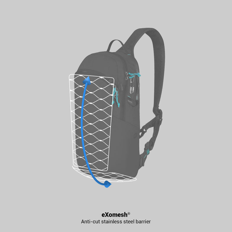 Pacsafe® ECO 12L anti-theft sling backpack, Tidal Teal