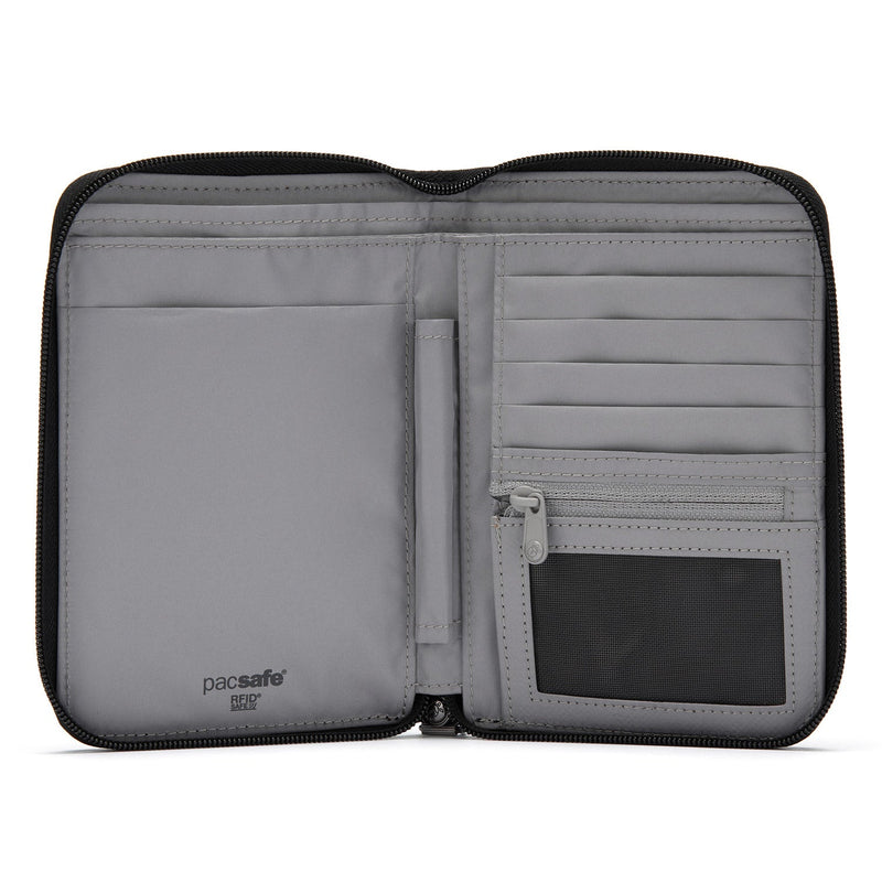Pacsafe® RFIDsafe™ RFID blocking compact travel organizer, Jet Black