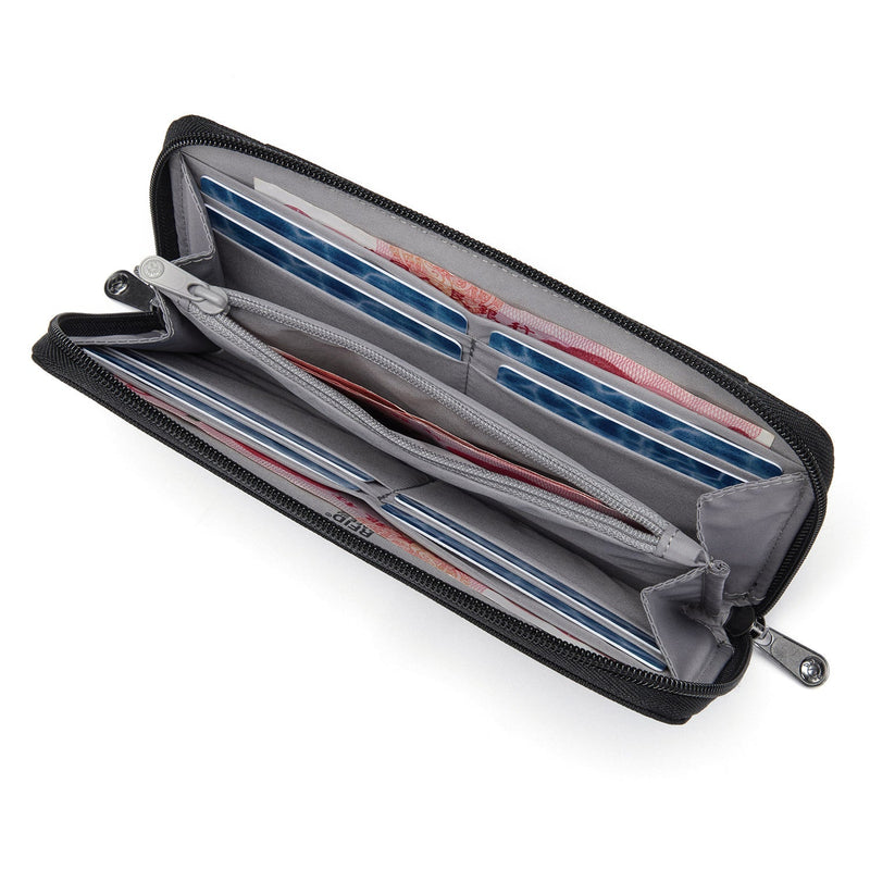 Pacsafe® RFIDsafe™ RFID blocking continental wallet, Jet Black