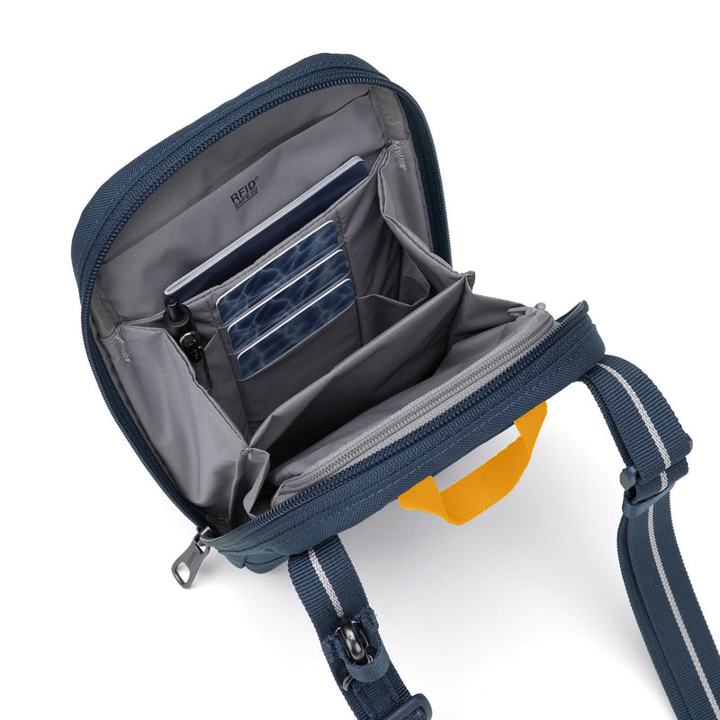 Pacsafe® RFIDsafe™ RFID blocking tech crossbody, Coastal Blue