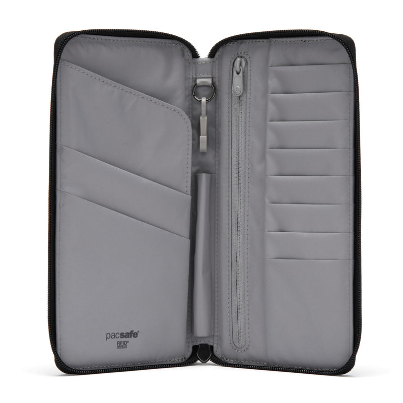 Pacsafe® RFIDsafe™ RFID blocking travel wallet, Jet Black