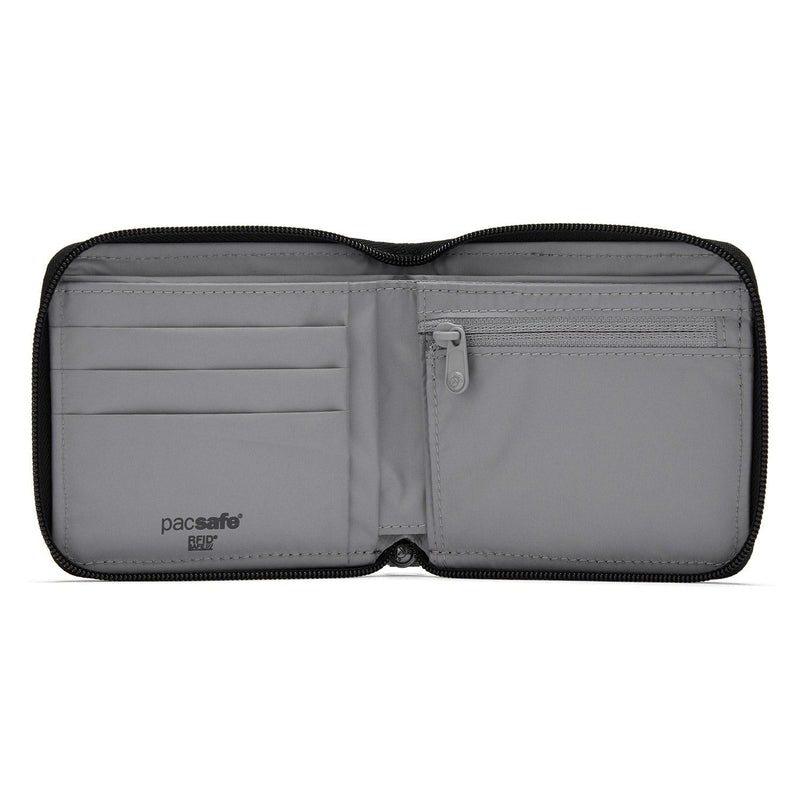 Pacsafe® RFIDsafe™ RFID blocking zip around wallet, Jet Black