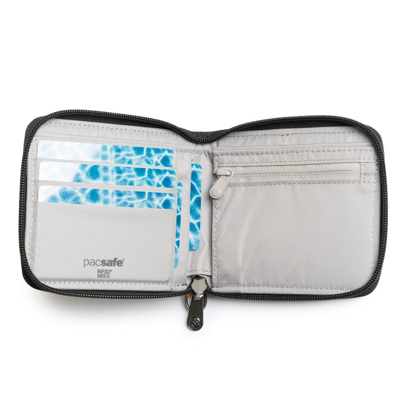 Pacsafe® RFIDsafe™ RFID blocking zip around wallet, Coastal Blue