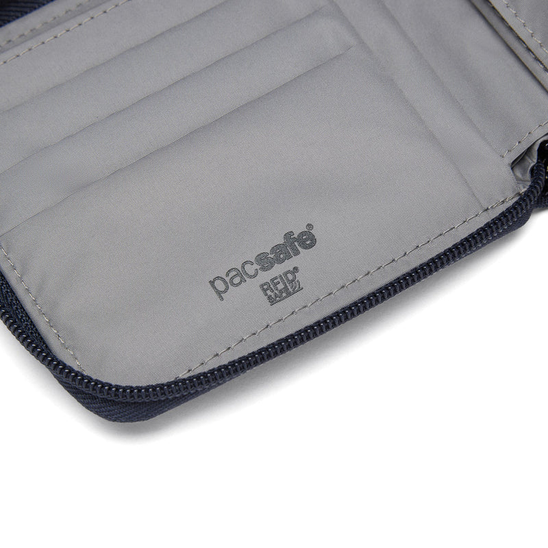 Pacsafe® RFIDsafe™ RFID blocking zip around wallet, Coastal Blue