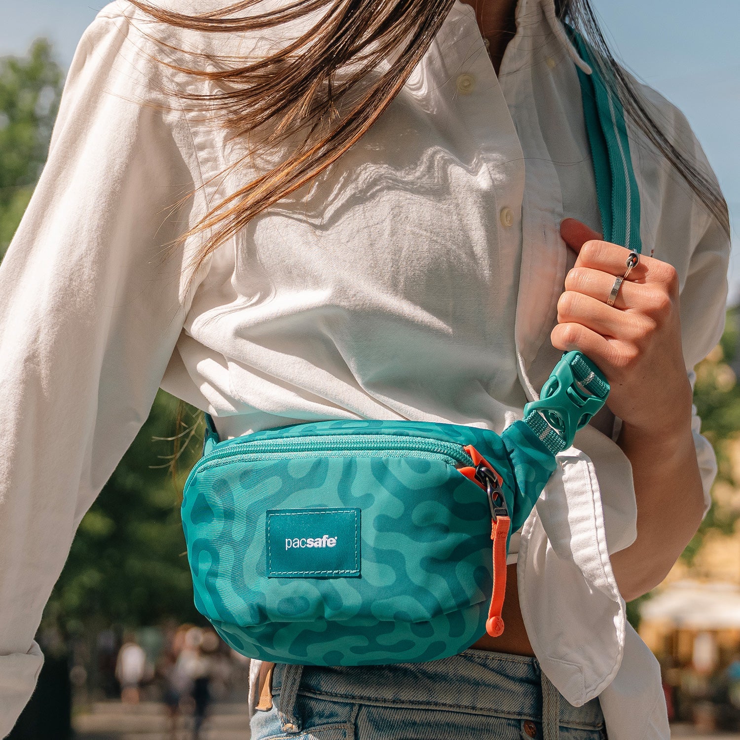 Pacsafe® GO Anti-Theft Micro Sling, Cerulean Blue